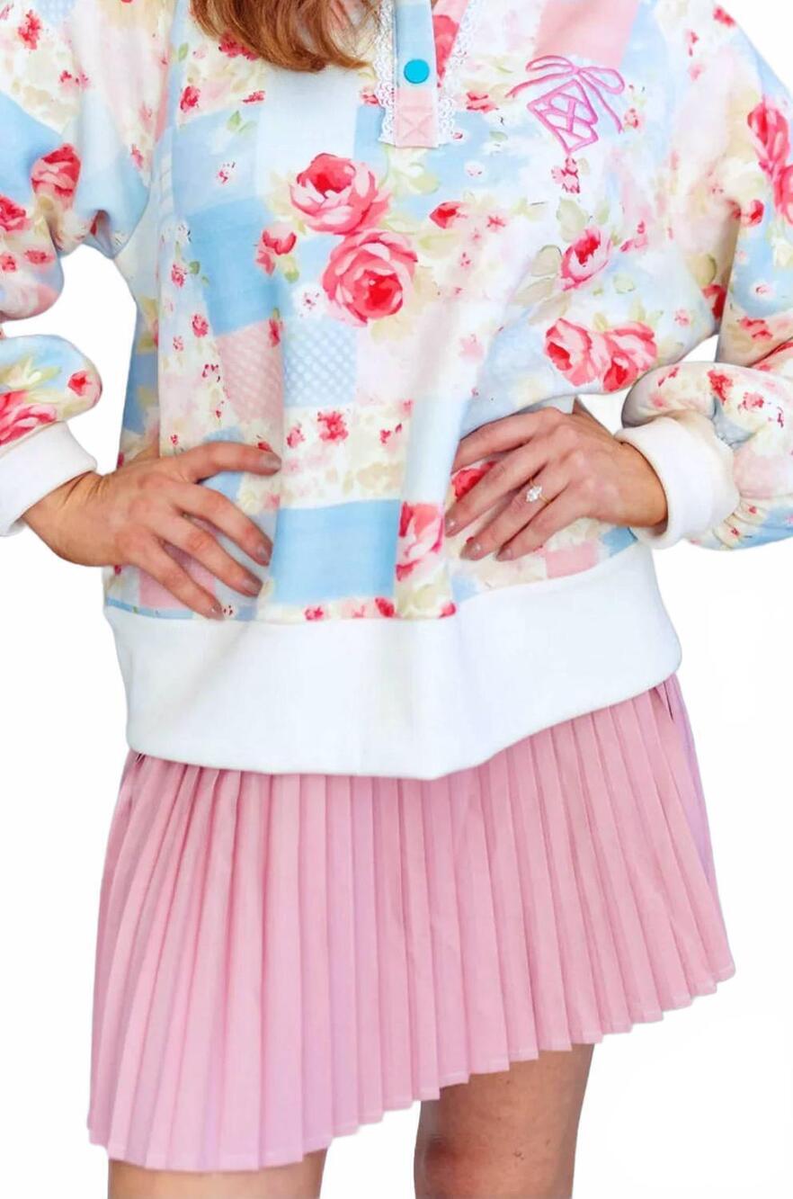 NEW BRIANNA CANNON pleated mini skirt in pink